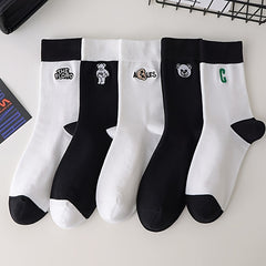 Letter & Bear Print Socks Women's Stockings & Hosiery