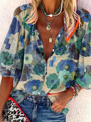  Floral Print Button Up Shirt