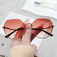 Ombre Rimless Sunglasses UV400 Sun Shades Vacation Beach Travel
