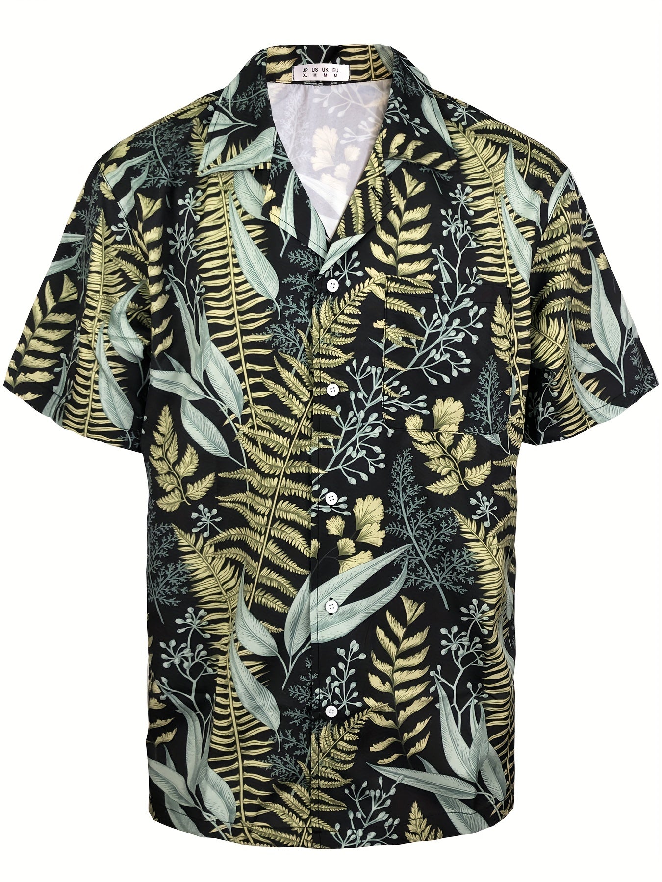 Floral Hawaiian Shirt Men's Casual Button Up Short Sleeve Summer Vacation Resort