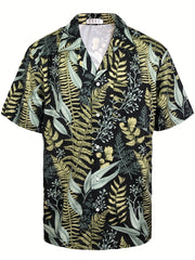 Floral Hawaiian Shirt Men's Casual Button Up Short Sleeve Summer Vacation Resort