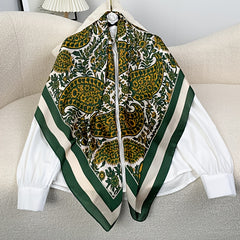 Women's Large Satin Square Scarf Silk Neckerchief Accessory