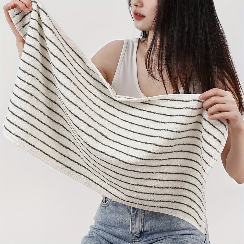 Striped Argyle Cotton Bath Towel Soft Absorbent Towel
