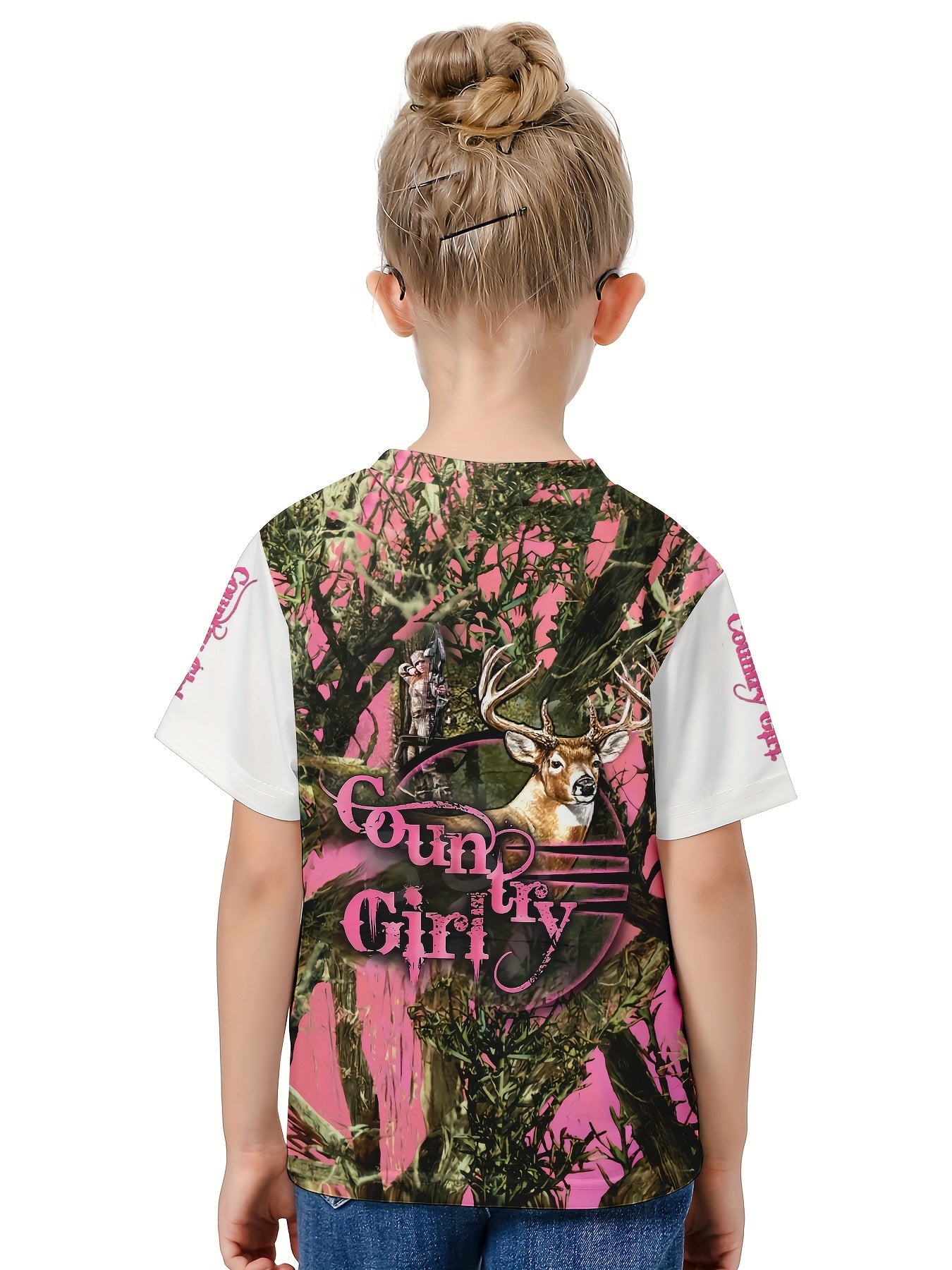 3D Forest Graphic T-Shirt Girl Casual Short Sleeve Tee Summer Clothes