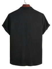 Casual Rose Print Men's Short Sleeve Shirt Streetwear