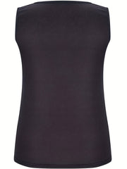  Colorblock Stripe Tank Top Notched Neck