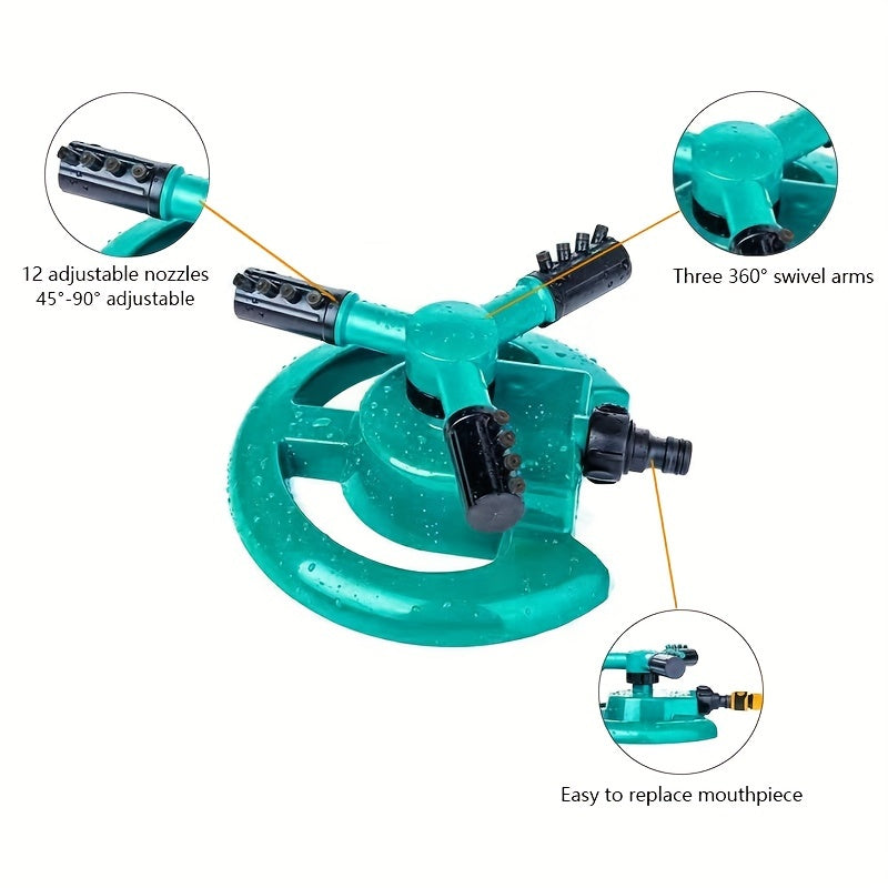 360 Rotating Garden Sprinkler for Large Areas Adjustable & Easy To Use