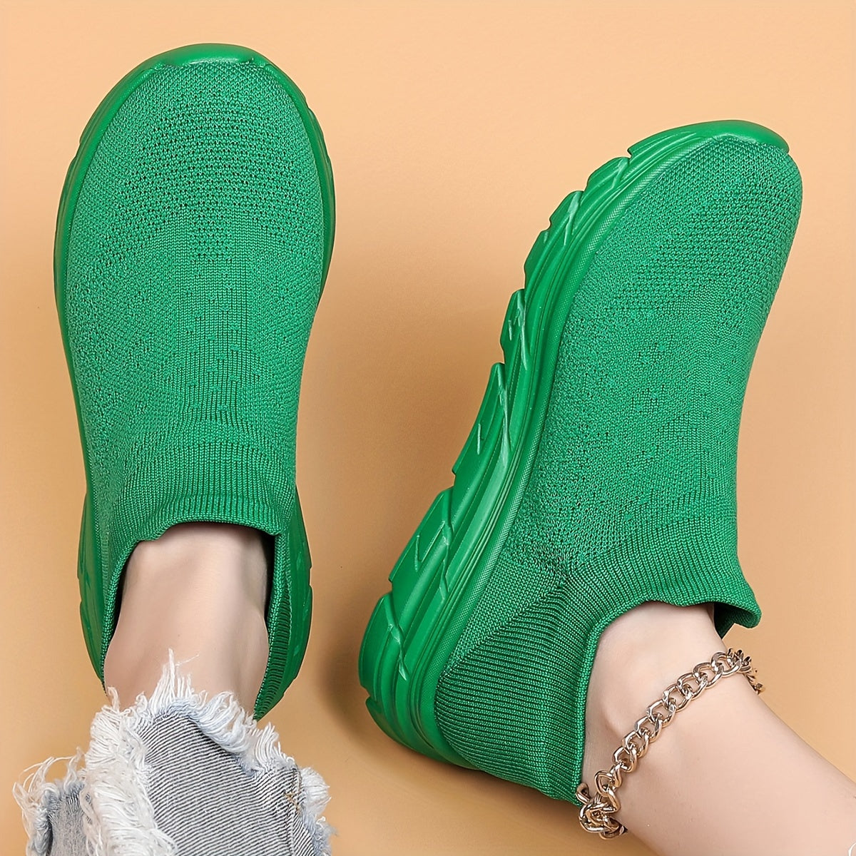 Breathable Mesh Flying Woven Casual Shoes Soft Comfortable Running Sneakers
