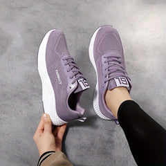 Women's Letter Graphic Mesh Athletic Sneakers Lightweight Running Shoes