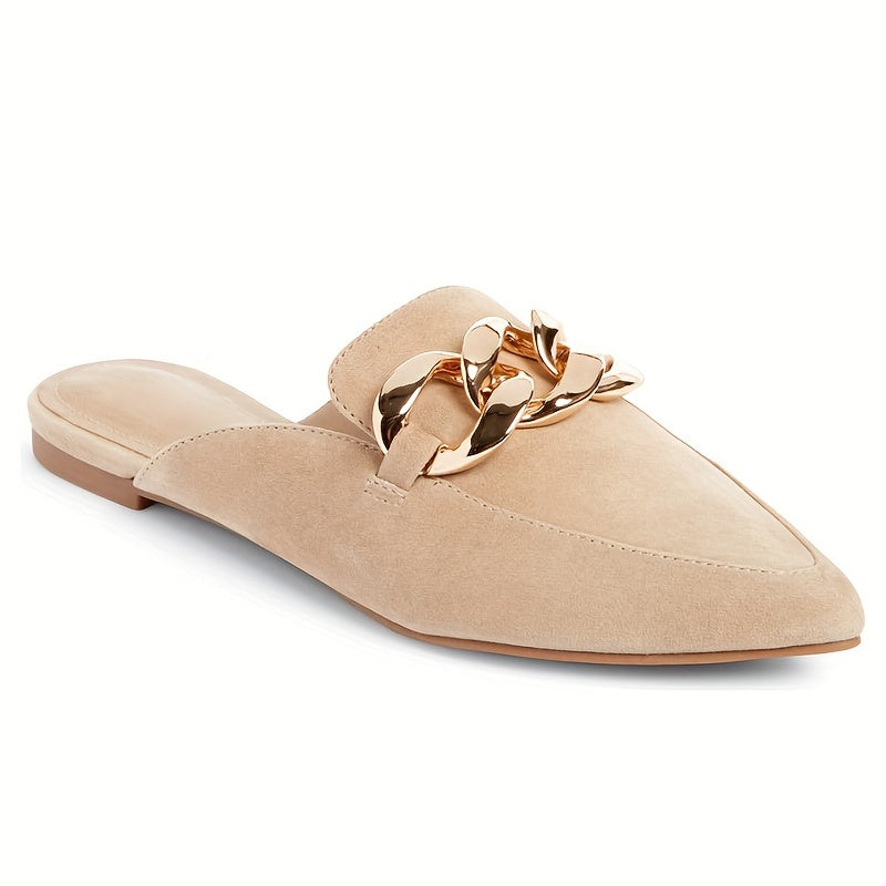 Women's Chain Decor Mules Slip On Slides & Lightweight Shoes