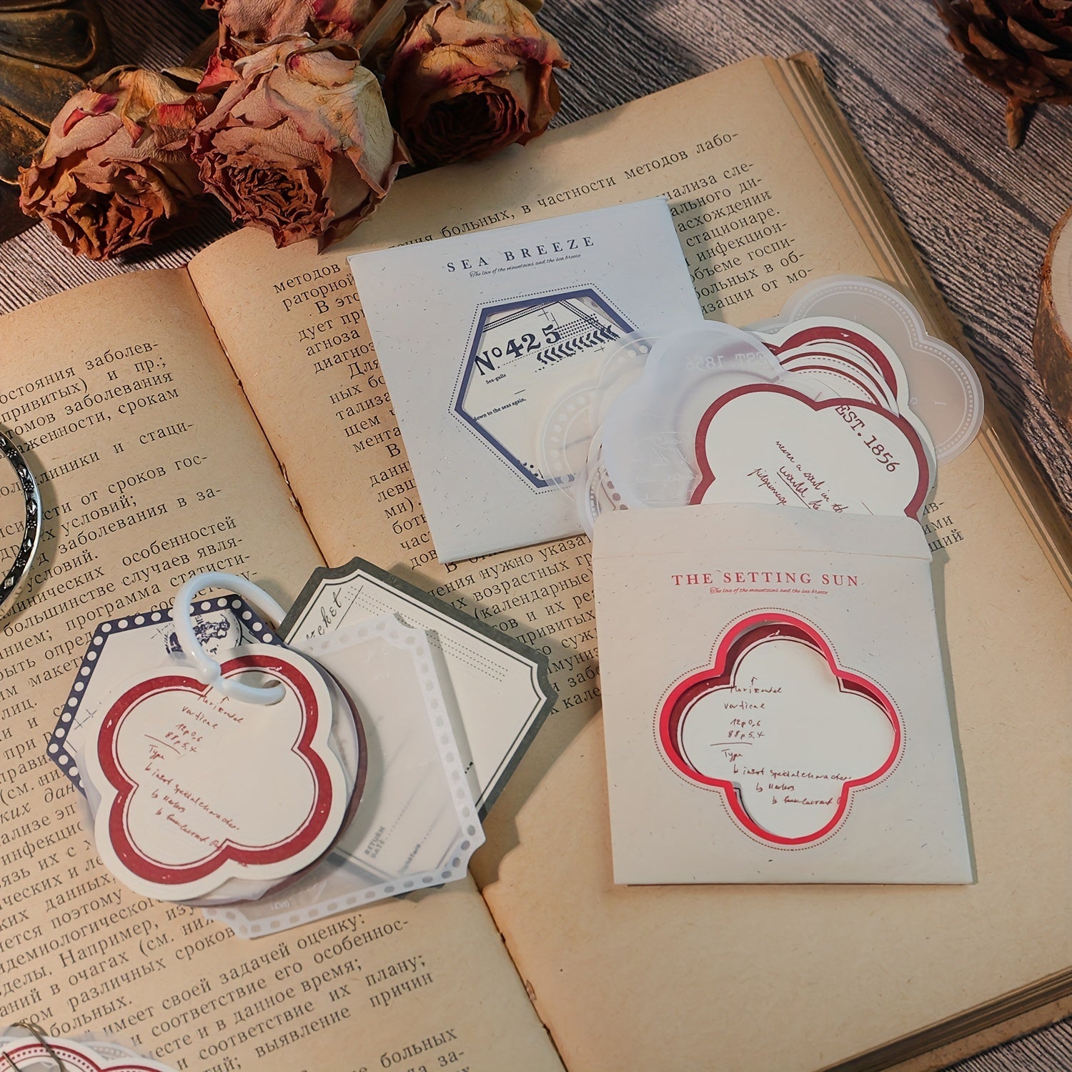 30pcs Memo Pad Mountain And Sea Wind Series Retro Shaped Journal DIY