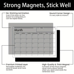 Magnetic Dry Erase Calendar For Fridge Monthly