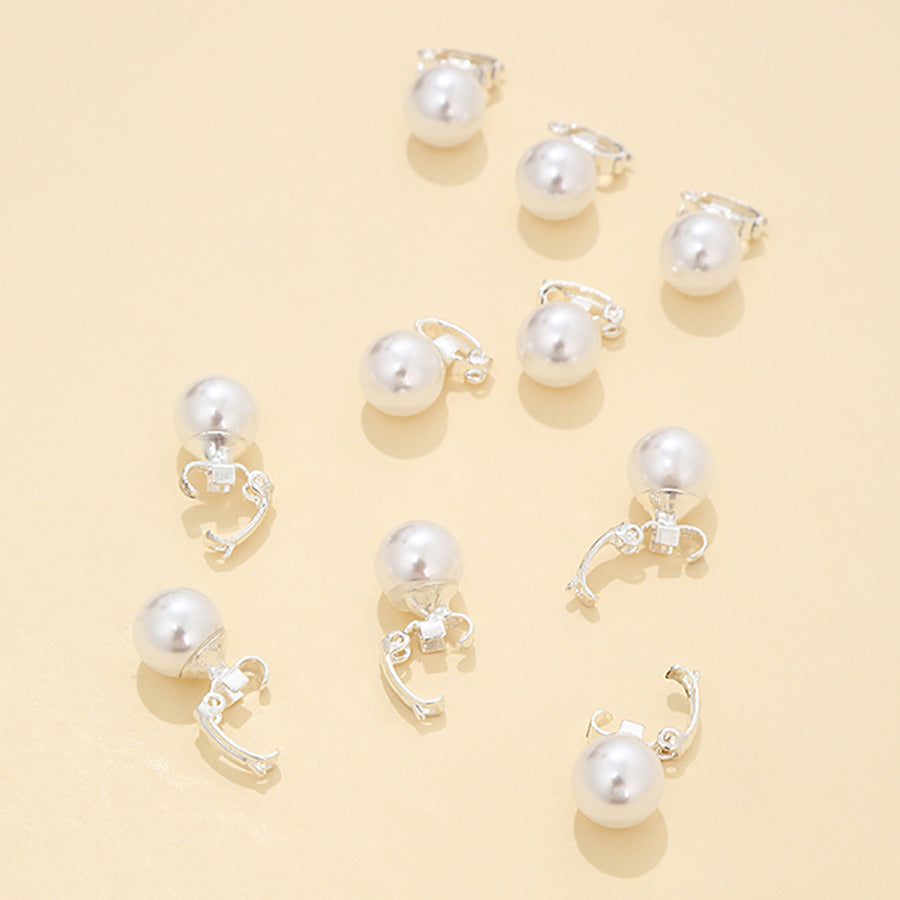 10pcs Pearl Hair Clip Women's Small Metal Golden Hair Accessories