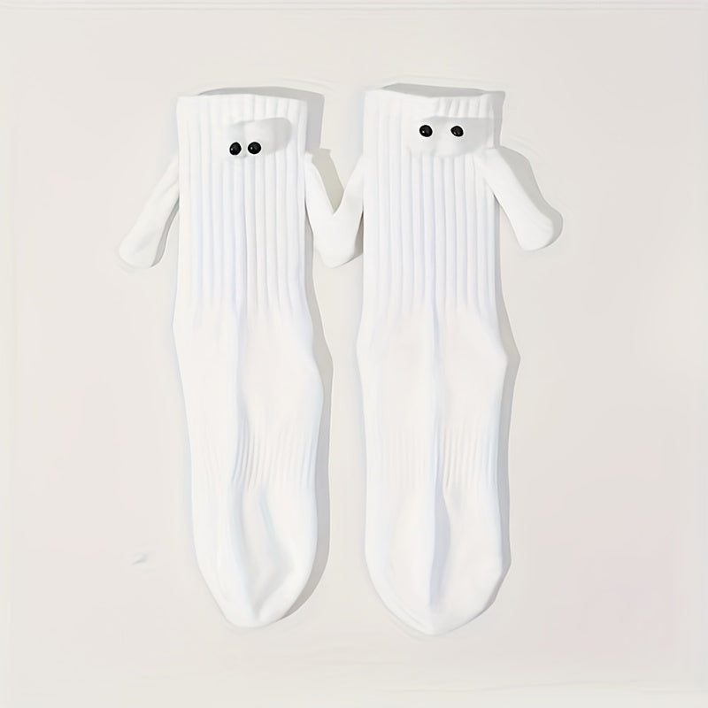 Cute Cartoon Socks With Magnetic 3D Dolls - Couple's Cotton Socks