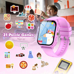 Pink Kids Smartwatch with HD Touch Screen Educational Games Music & Camera