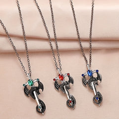Vintage Dragon Sword Pendant Necklace For Men's Women's Necklace