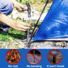 8pcs Rebar Stakes Heavy Duty J Hook Ground Stakes Tent Stakes