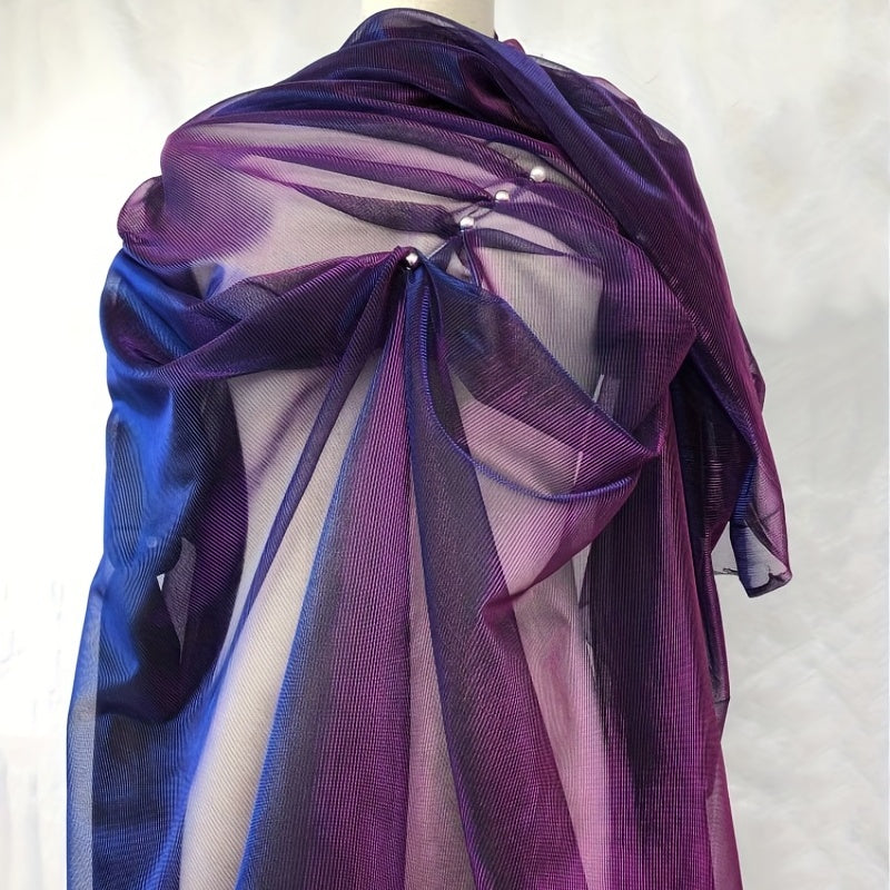 Purple Laser Hollow out Mesh Lace Fabric for Bridal Party