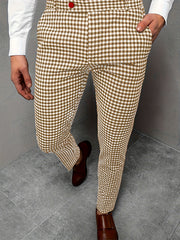 Men's Plaid Casual Business Suit Pants