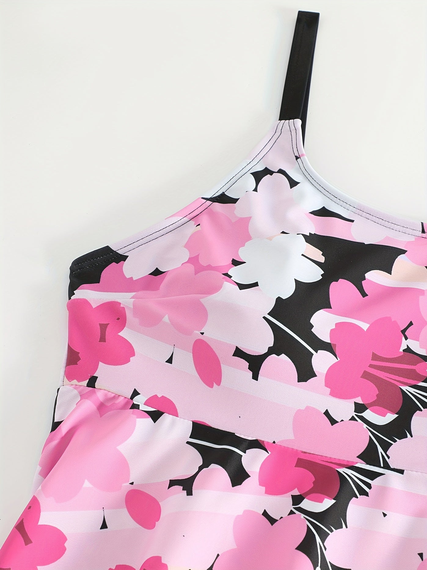Floral Tank Top & Shorts Swimsuit Set, Plus Size