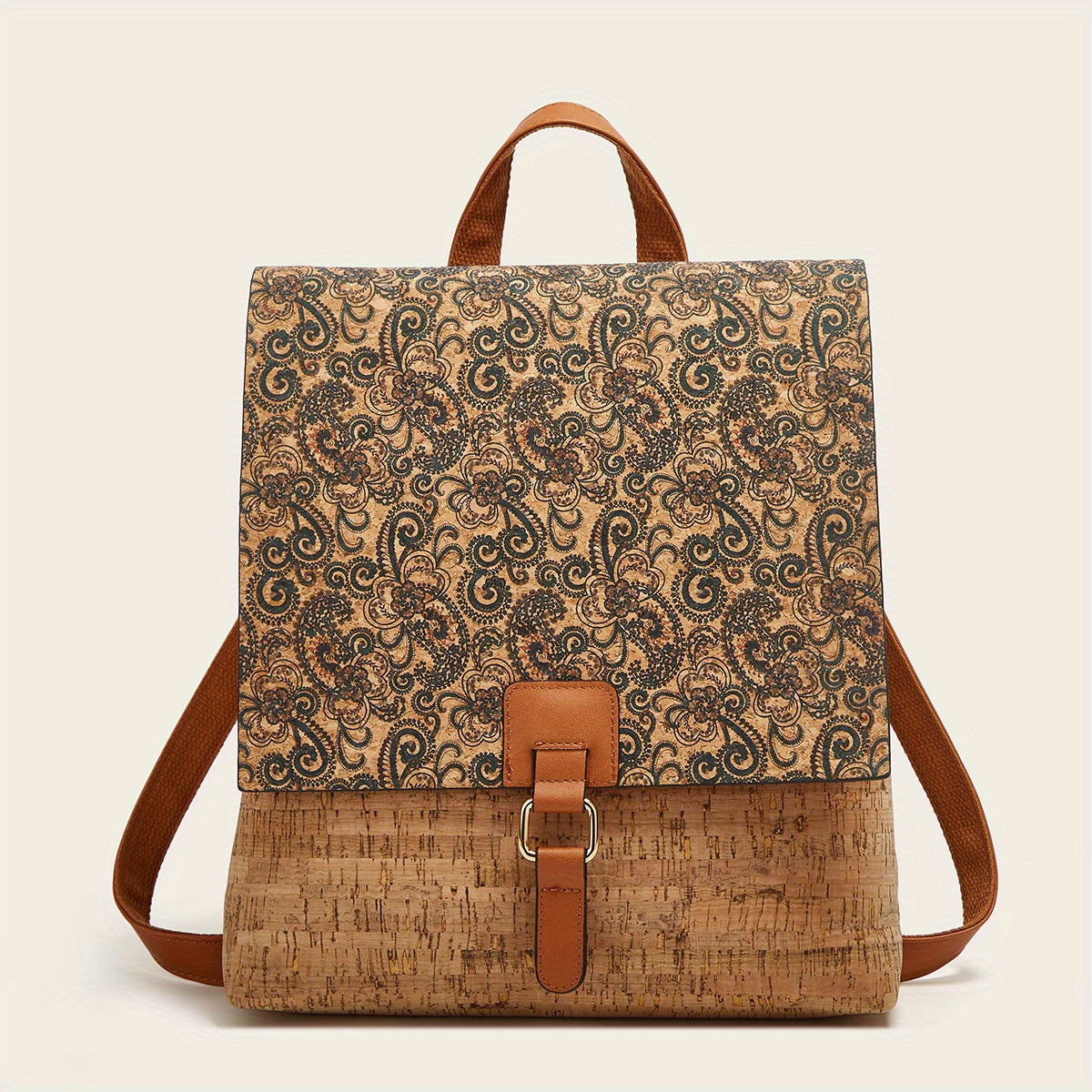 Vintage Flower Pattern Outdoor Backpack, Large Capacity