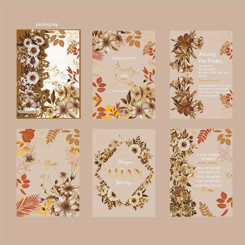 Retro Plants Flower Border Hand Decoration Collage Paper Material