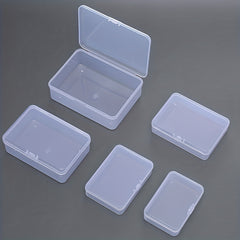Rectangular Transparent Storage Box for Jewelry Nail Art Earrings - 5pcs