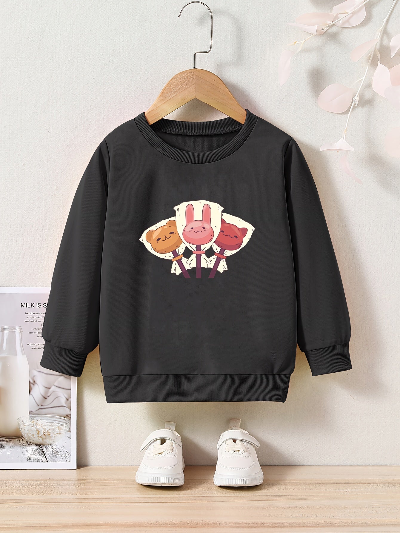 Cartoon Lollipop Sweatshirt for Kids Comfy Pullover Gift