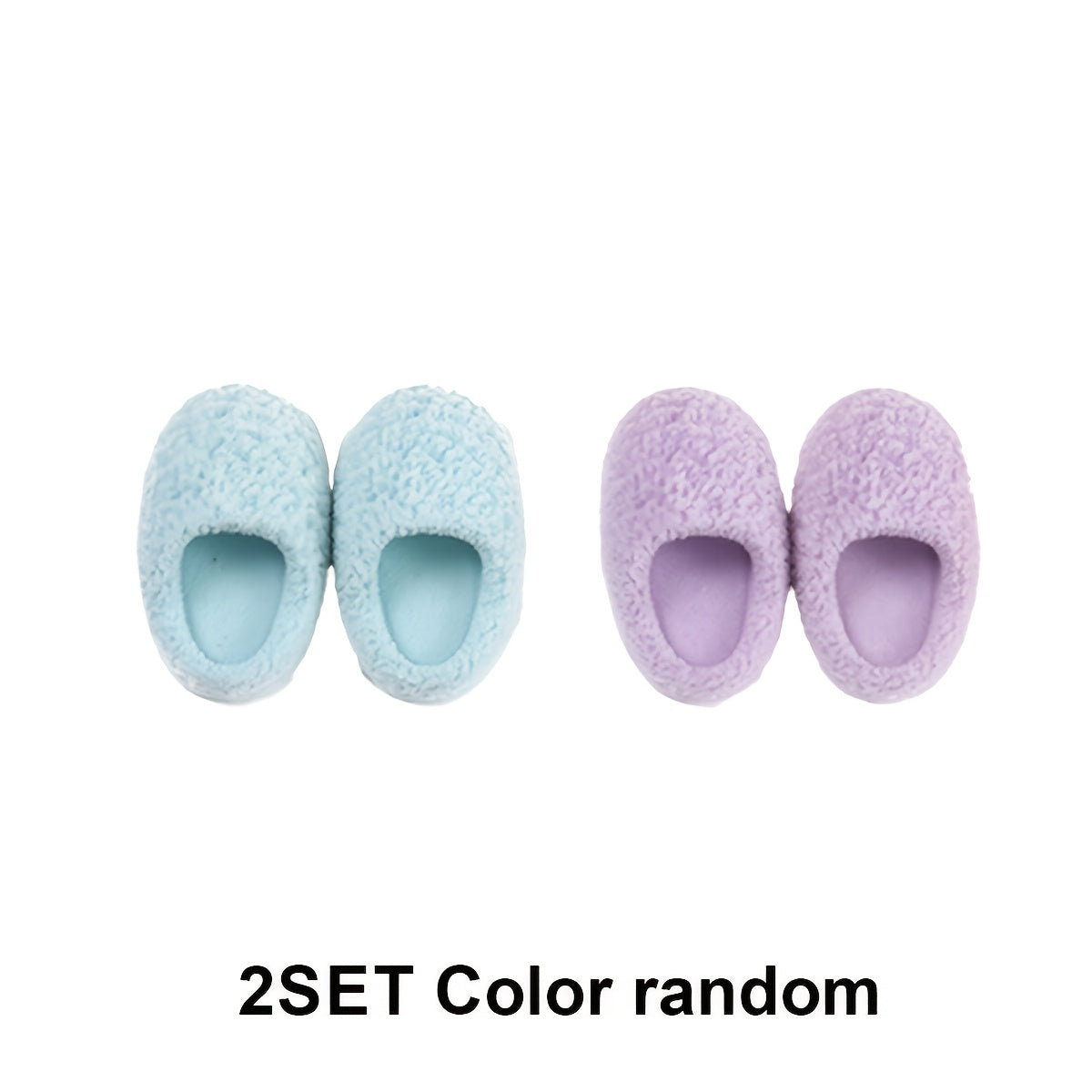 Dollhouse Flocked Slippers Candy Colors Pink Red Yellow Green Purple