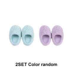 Dollhouse Flocked Slippers Candy Colors Pink Red Yellow Green Purple