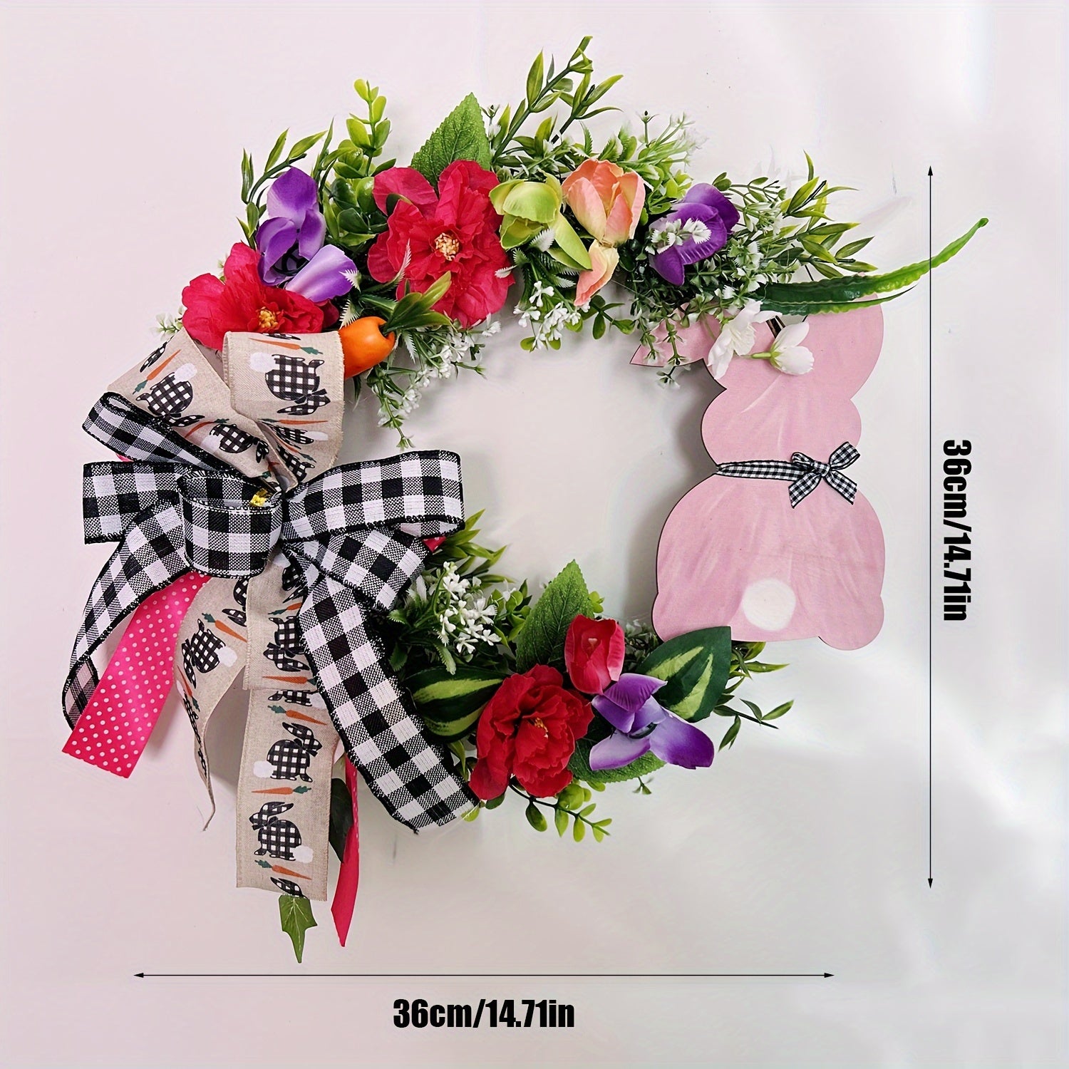 Easter Bunny Wooden Wreath Christmas Hanging Decorations