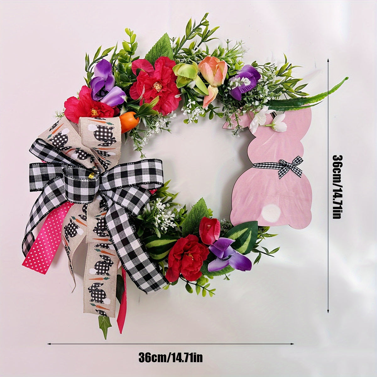 Easter Bunny Wooden Wreath Christmas Hanging Decorations