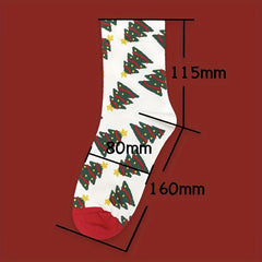Christmas Trees Print Socks Comfy Mid Tube Women's Stockings
