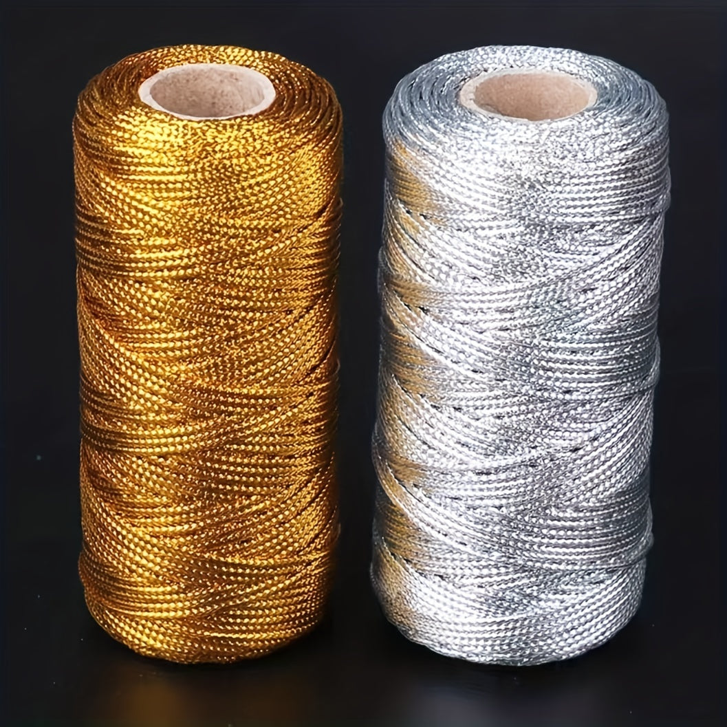 2 Rolls 100m Golden Onion Thread Rope For Gift Wrapping DIY Decor
