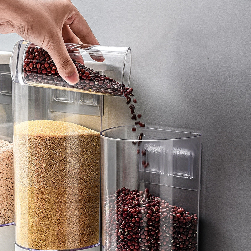 Wall Mounted Airtight Kitchen Cereal Dispenser Storage Container