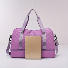 Nylon Sports Duffel Bag with Wet Dry Compartment & Shoe Pocket