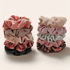 10pcs Mixed Scrunchie Hair Tie Hair Accessories For Women Girls