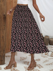Floral Print A-Line Skirt High Waist Women's Clothing