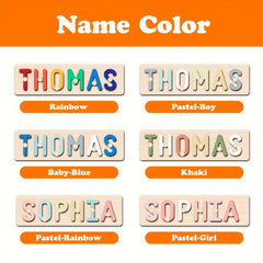 Personalized Wooden Name Puzzle with Handle for Boys