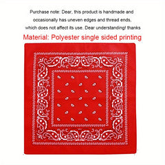 55 Square Red Paisley Print Scarf Bandana Headband Wrap