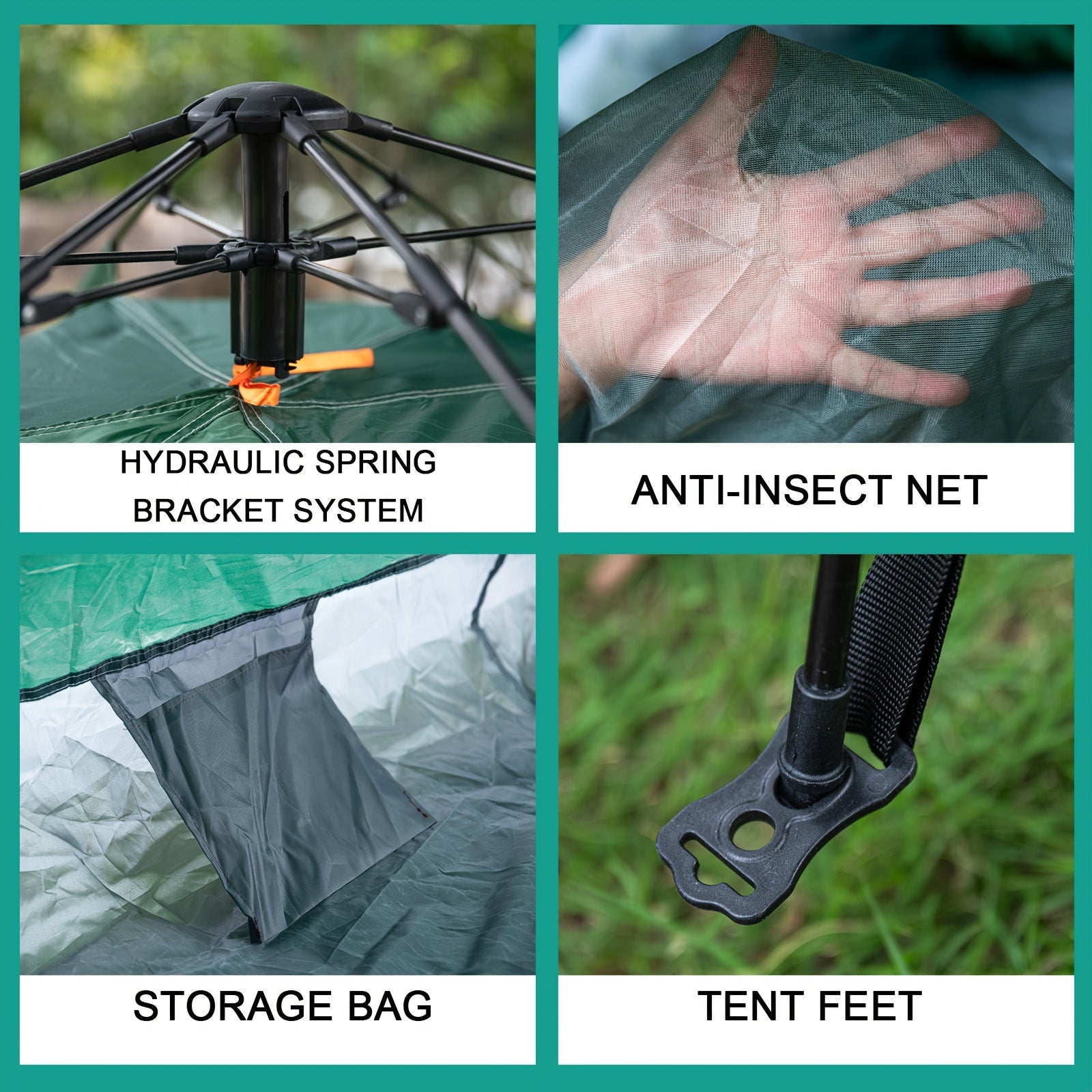 Waterproof Quick Opening Camping Tent Portable Single Layer Tent