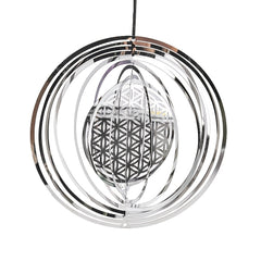 Metal Flower Life Wind Spinner Hanging Chakra Meditation Garden Decor