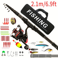 Telescopic Rods & Spinning Reel Fishing Set