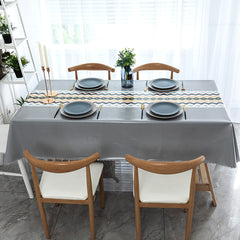 Waterproof Grey Table Runner Odourless Fabric TPU Tablecloth