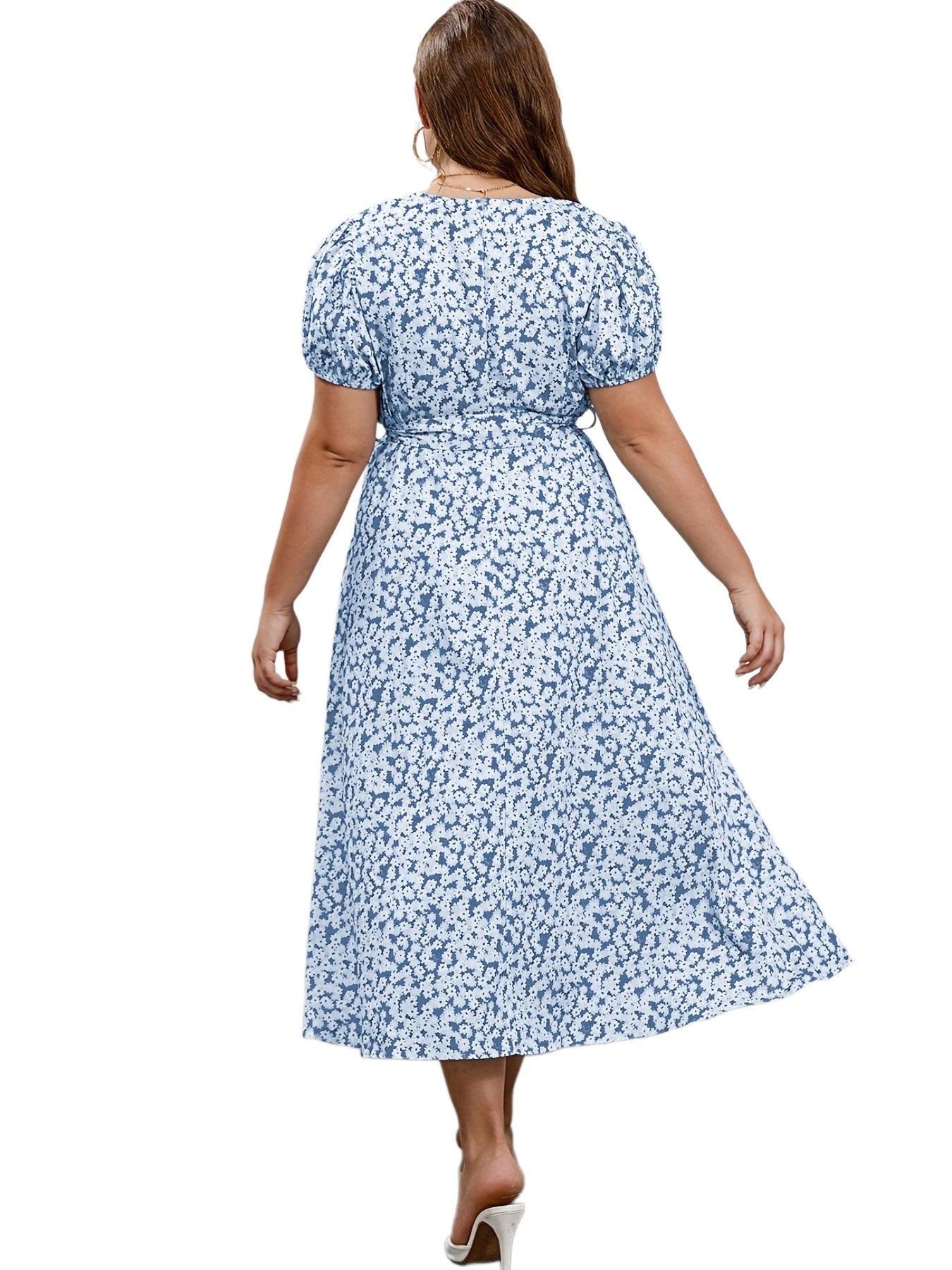  Women's Ombre & Gingham Print Maxi Dress