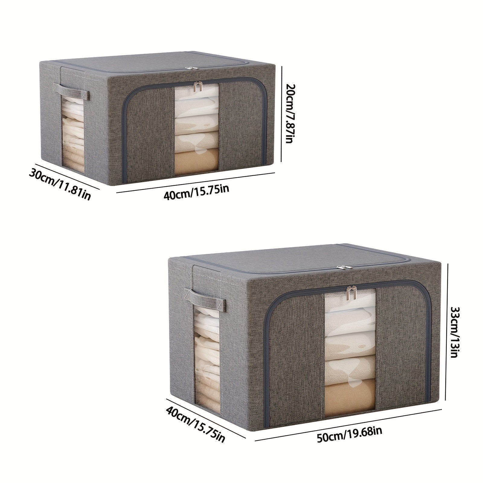 Large Capacity Storage Box With Handles & Visible Window Reusable Box