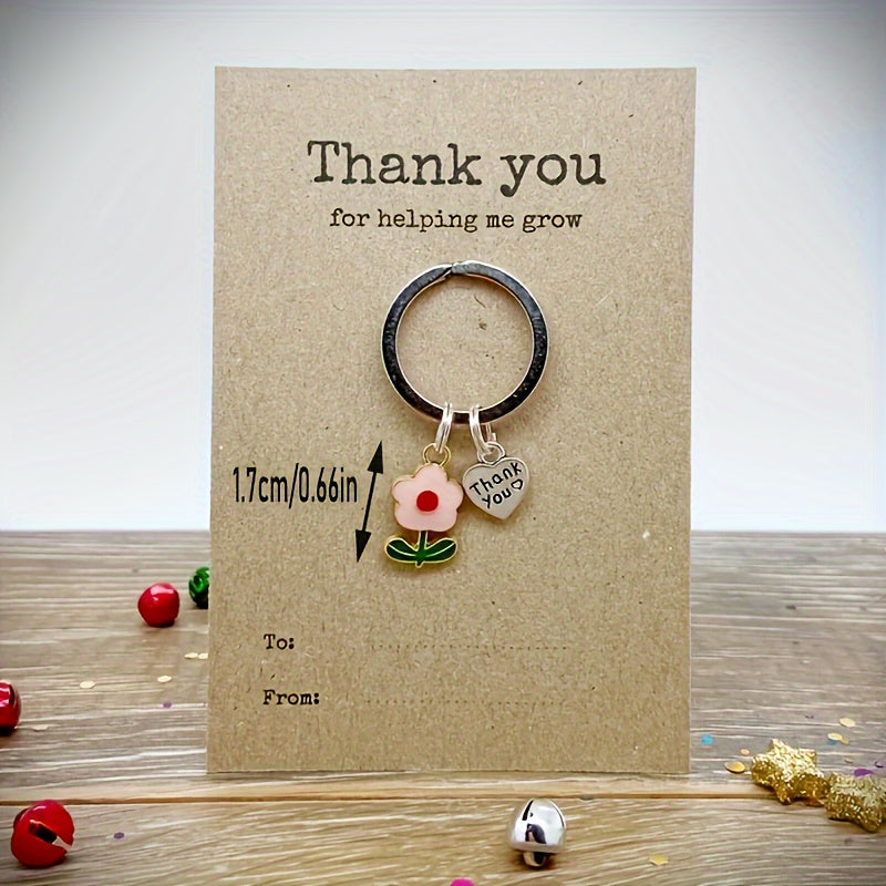 Flower Pendant Keychain Keyring Teacher Gift Travel Gift