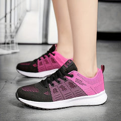 Mesh Ombre Lace Up Casual Sneakers Women's Footwear