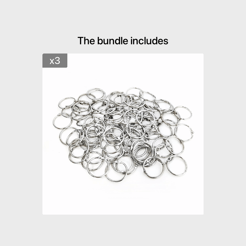 50 Pack 1 Inch Loose Leaf Binder Rings for Index Cards Flash Cards