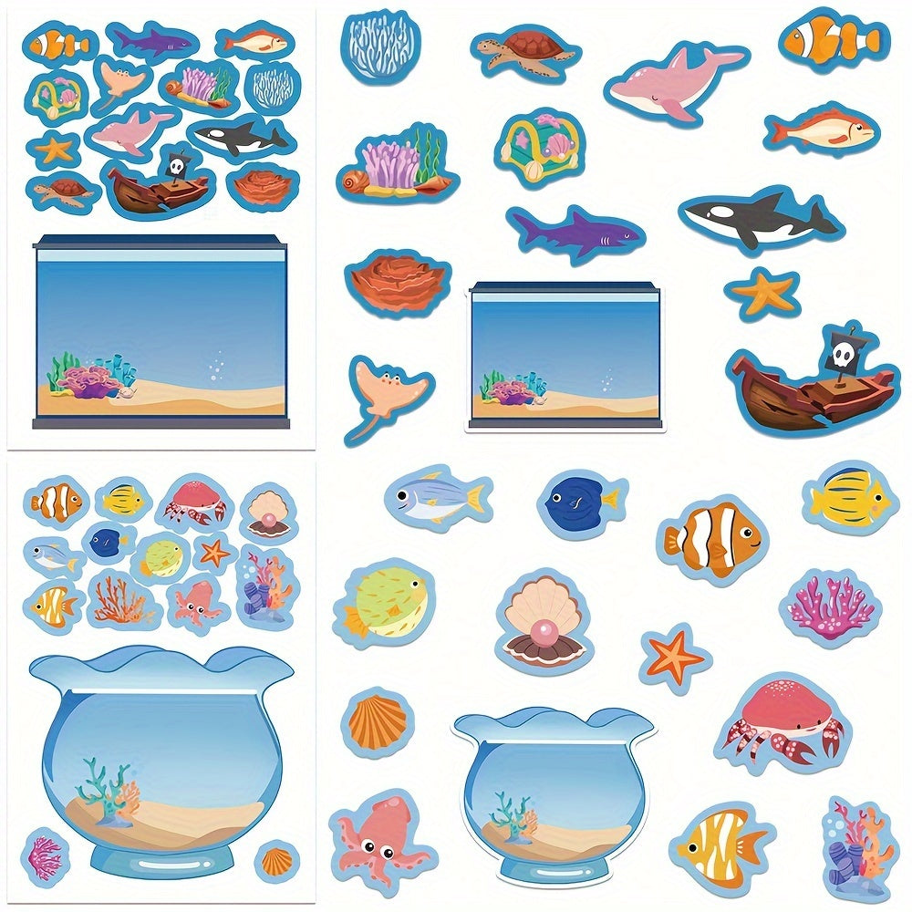 8pcs Dream Fish Tank Stickers Decals Party Favors Themed Game